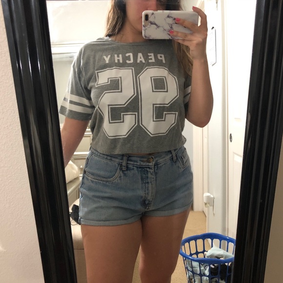 Peachy football cropped t shirt - Picture 2 of 2